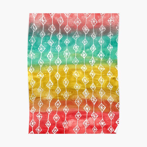Mid Century Modern Diamond Pattern Poster