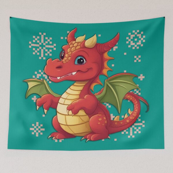Item preview, Joyful Crimson Dragon designed and sold by EnjoYarty.