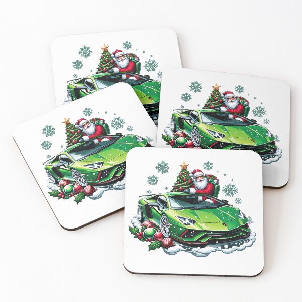 Item preview, Santa's Luxe Ride: Festive Green Lamborghini with Christmas Cheer designed and sold by AIARTIST1.