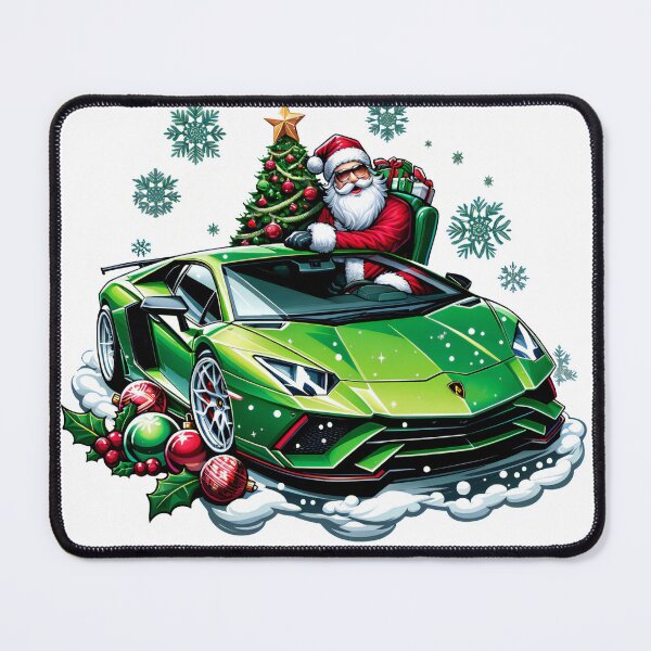 Item preview, Santa's Luxe Ride: Festive Green Lamborghini with Christmas Cheer designed and sold by AIARTIST1.