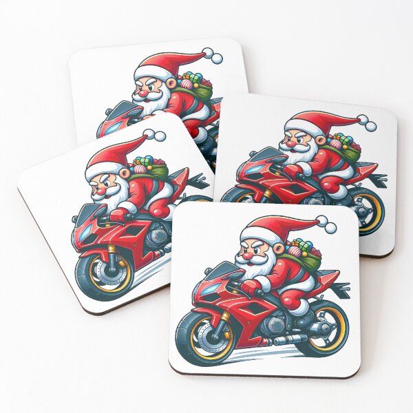 Item preview, Santa's Merry Moto: Red Racing Motorcycle with a Holiday Twist designed and sold by AIARTIST1.