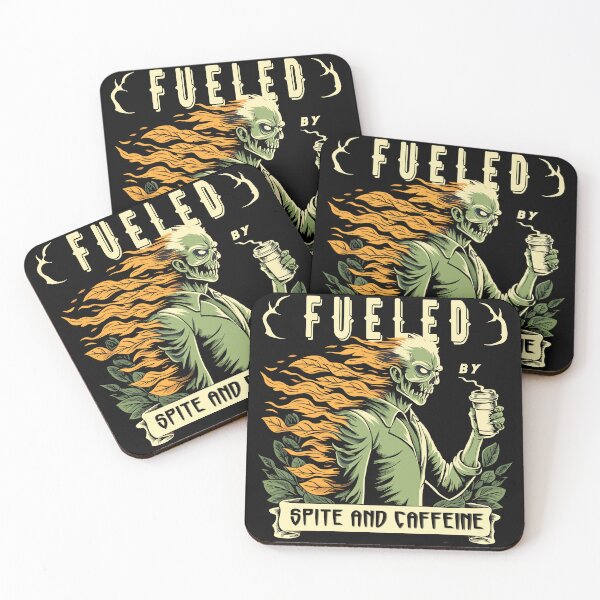 Item preview, Fueled by Spite & Caffeine Vintage Halloween Zombie Funny Coffee Design designed and sold by 8fifty8.