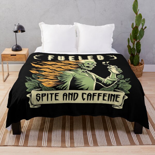 Item preview, Fueled by Spite & Caffeine Vintage Halloween Zombie Funny Coffee Design designed and sold by 8fifty8.
