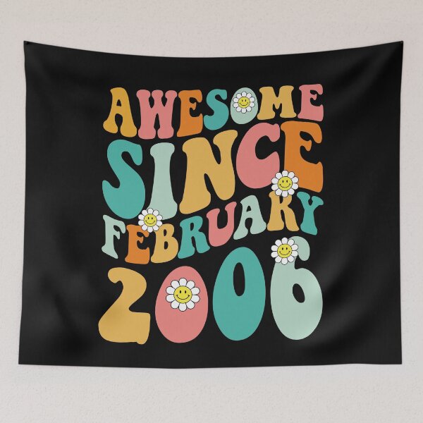 Item preview, Awesome Since February 2006 | Made In 2006 | Retro Groovy Birthday designed and sold by Christina-grich.