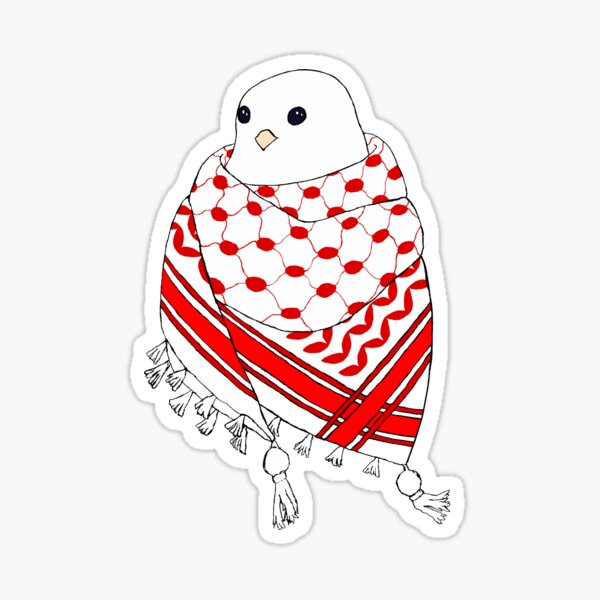 Item preview, Dove Wrapped in Red Keffiyeh Scarf designed and sold by FairieDance.
