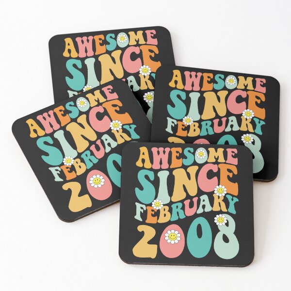 Item preview, Awesome Since February 2008 | Made In 2008 | Retro Groovy Birthday designed and sold by Christina-grich.