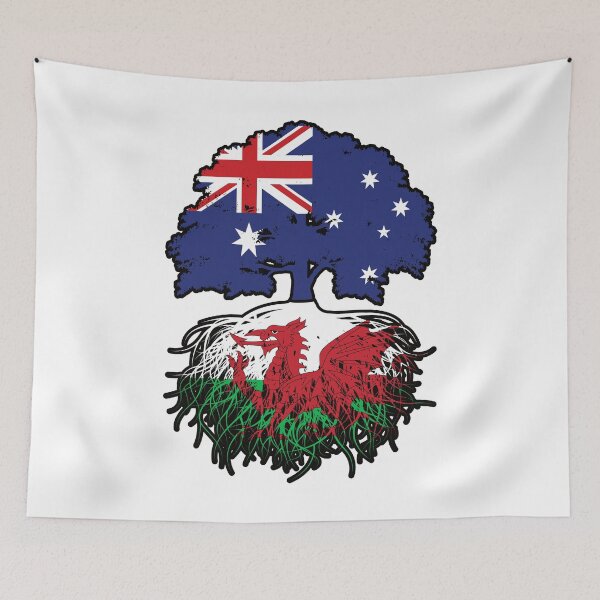 Item preview, Wales Welsh Australian Australia Tree Roots Flag designed and sold by FlagX.