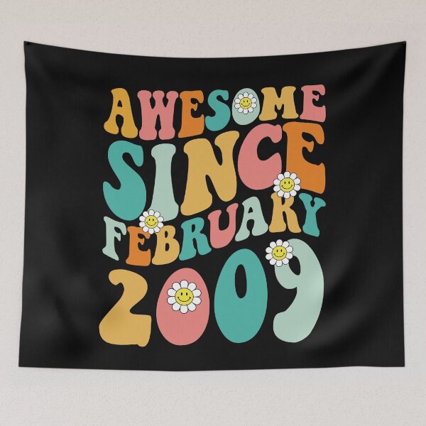 Item preview, Awesome Since February 2009 | Made In 2009 | Retro Groovy Birthday designed and sold by Christina-grich.