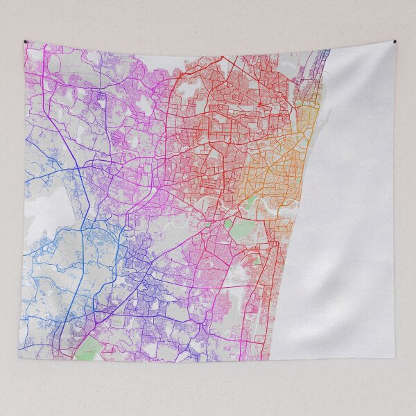 Item preview, Chennai City Map of Tamil Nadu, India - Colorful designed and sold by deMAP.