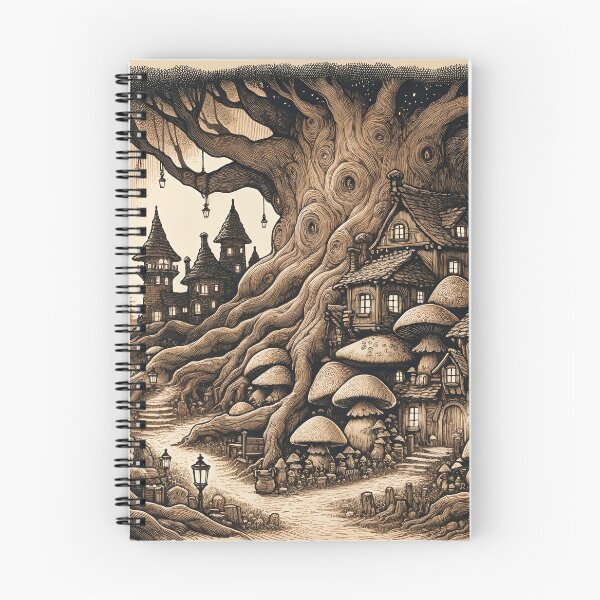 Item preview, Moonlit Enchanted Tree Village Artistry designed and sold by PictorialWhimsy.