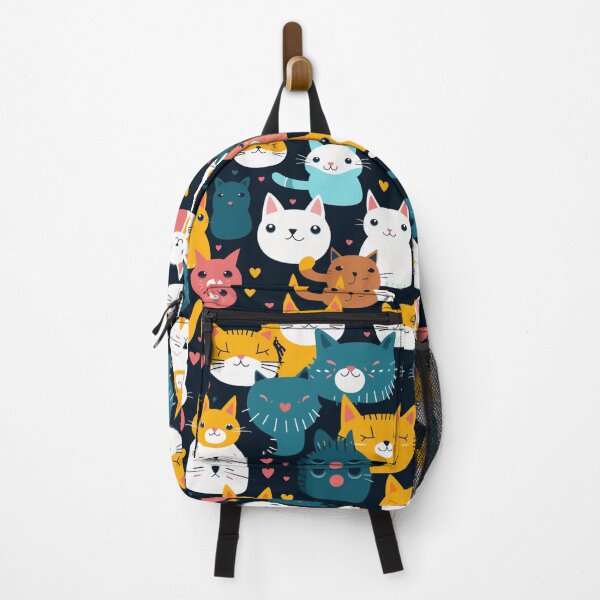 Item preview, Animation colorful cat with seamless pattern. designed and sold by Whiteblueshop.
