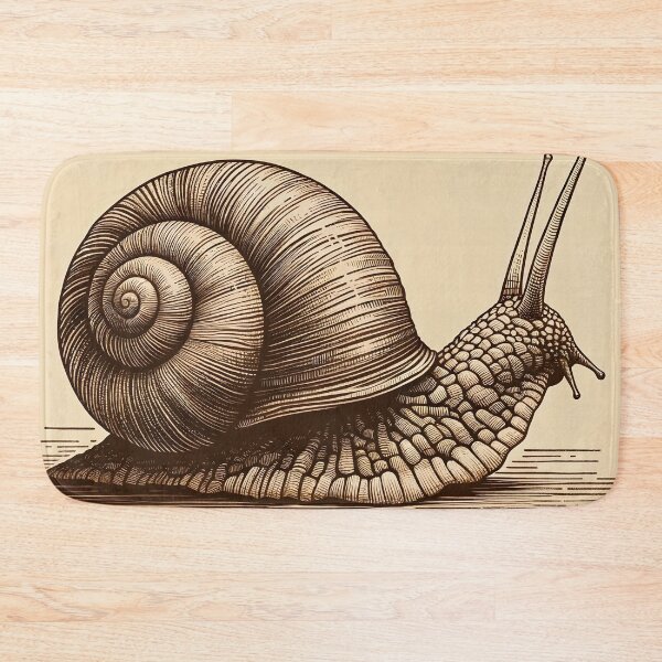 Artikelvorschau, Zeitlose Schneckenreise in Sepia entworfen und verkauft von PictorialWhimsy.