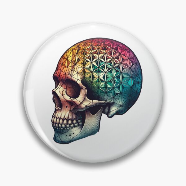 Item preview, Calavera Geométrica - Degradado Arco Iris designed and sold by nautilusart.