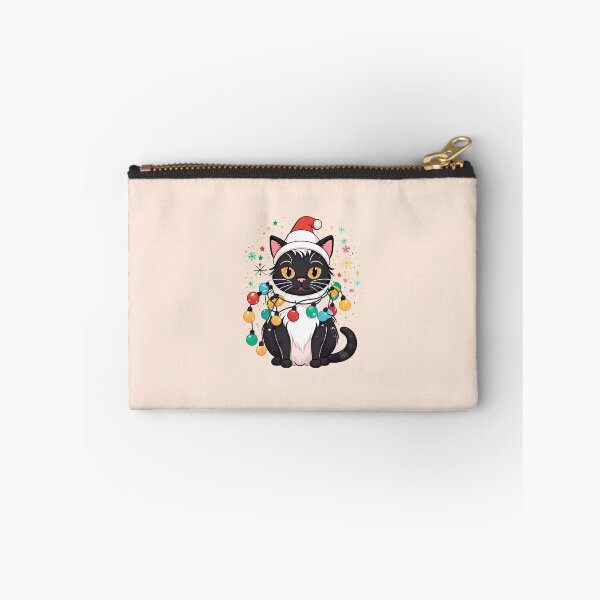 Item preview, Black Santa Cat With Christmas Lights designed and sold by Itsheartshop.