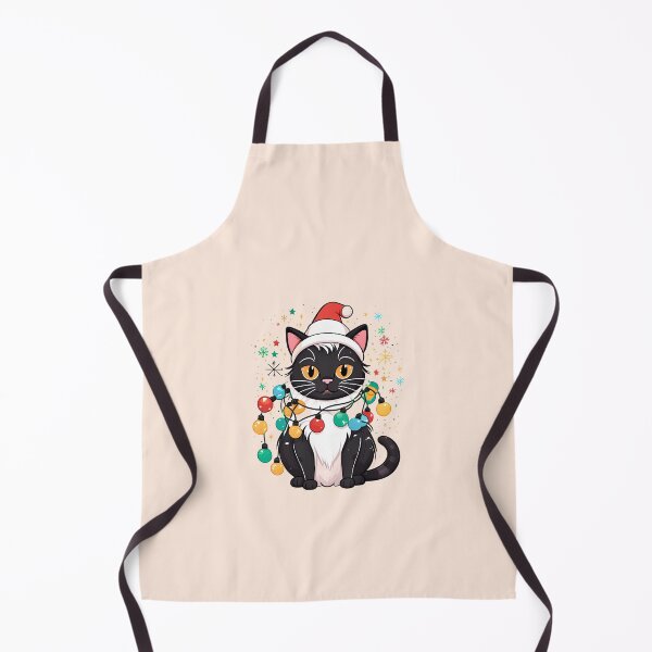 Item preview, Black Santa Cat With Christmas Lights designed and sold by Itsheartshop.