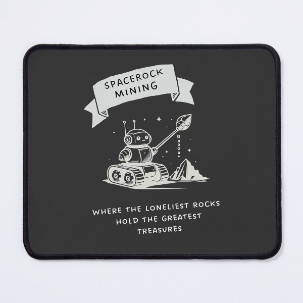 Item preview, Spacerock Mining - cute robot mining asteroids dark version designed and sold by SpaceRockMining.