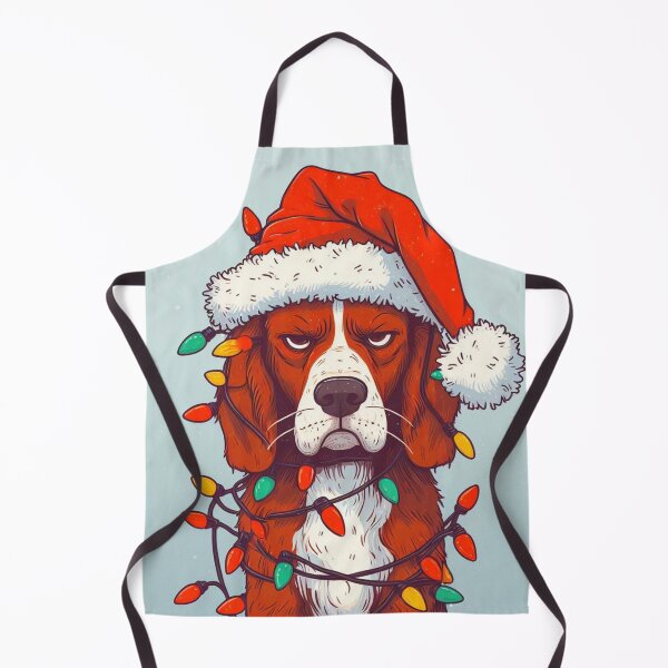 Item preview, Unimpressed dog covered in christmas lights designed and sold by FuzyFriendHaven.
