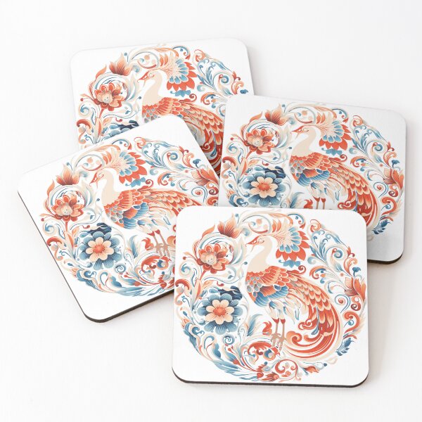 Item preview, Chinese Longetivity Mystical Phoenix Ornament Chinoiserie logo designed and sold by WILSONCSB.