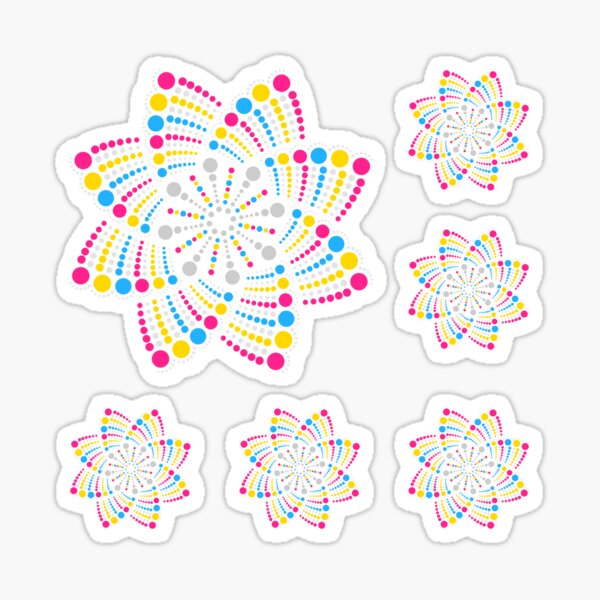 Geometric Mandala Dot Art Pansexual Pride Pattern Sticker
