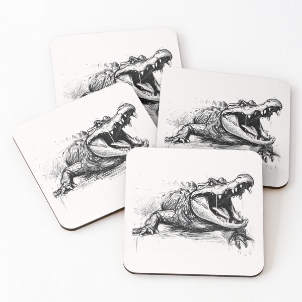 Item preview, Attack of Scary Crocodile, Aligator Sketch, Big Teeth designed and sold by Cr320.