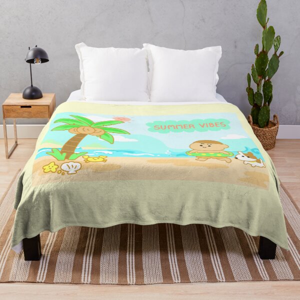 Item preview, The Boy and his dog happy on the beach.Illustration cute cartoon style. designed and sold by Nongning-109.