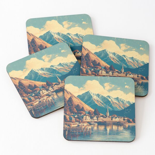Item preview, Queenstown New Zealand Painting designed and sold by yunamaliskova.