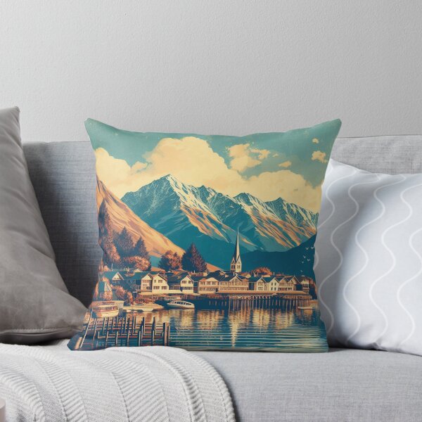Item preview, Queenstown New Zealand Painting designed and sold by yunamaliskova.
