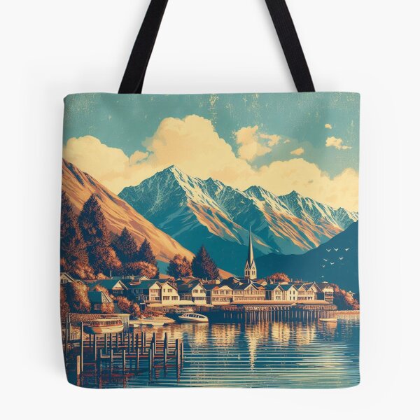 Item preview, Queenstown New Zealand Painting designed and sold by yunamaliskova.