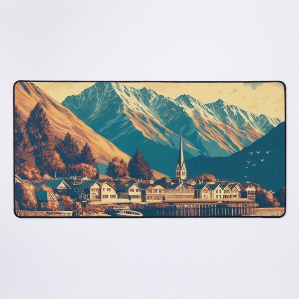 Item preview, Queenstown New Zealand Painting designed and sold by yunamaliskova.