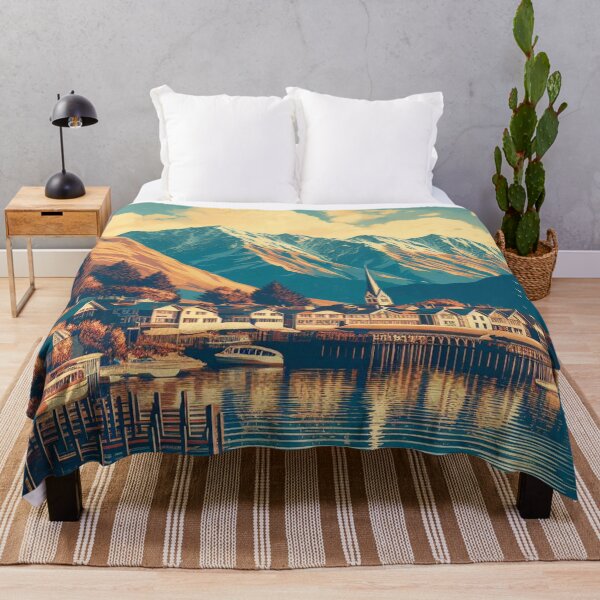 Item preview, Queenstown New Zealand Painting designed and sold by yunamaliskova.