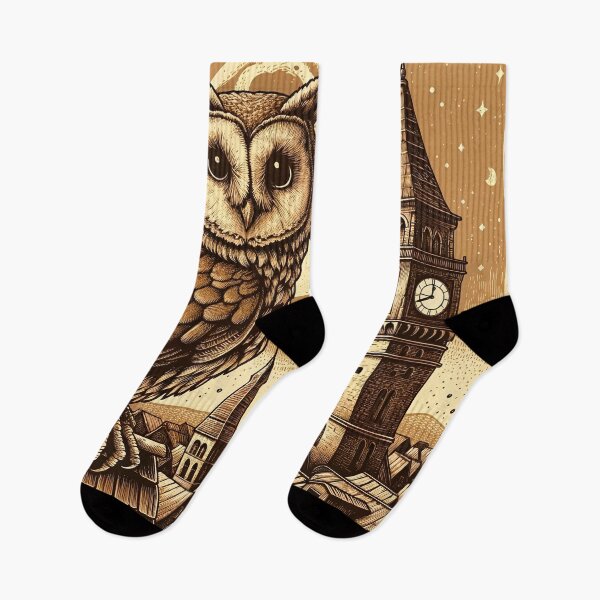 Item preview, Midnight's Owl Over Ancient Rooftops designed and sold by PictorialWhimsy.