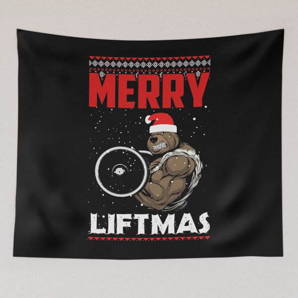 Item preview, Gym Bear Santa: Merry Liftmas Flex for Festive Fitness designed and sold by zenpatterns.