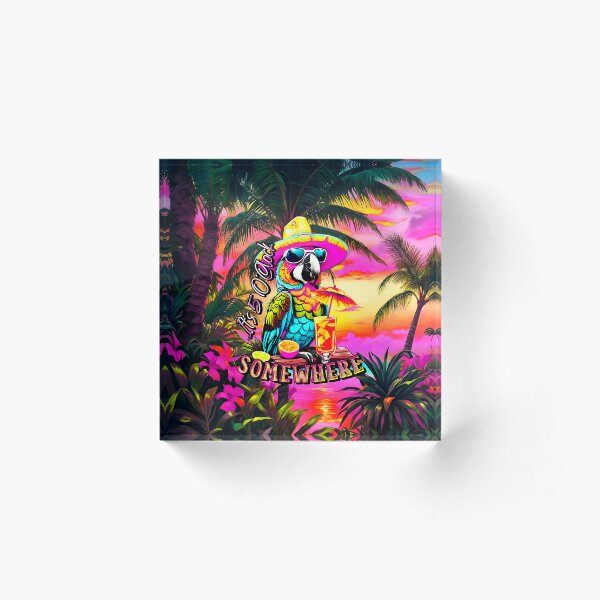 Artikelvorschau, Es ist 5 Uhr irgendwo im Tropical Parrot entworfen und verkauft von MindWave THC.