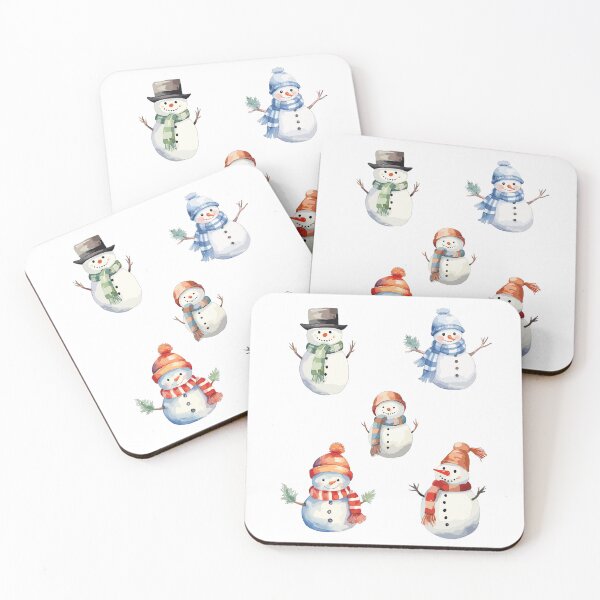 Aperçu de l'œuvre Pack d'autocollants bonhomme de neige pour la saison de Noël, illustrations aquarelles dessinées à la main 300dpi créée et vendue par SOPIZiLA.