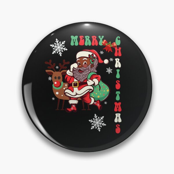 Item preview, African American Santa & Reindeer Merry Christmas designed and sold by Cute & Sassy Custom Gifting Boutiques.