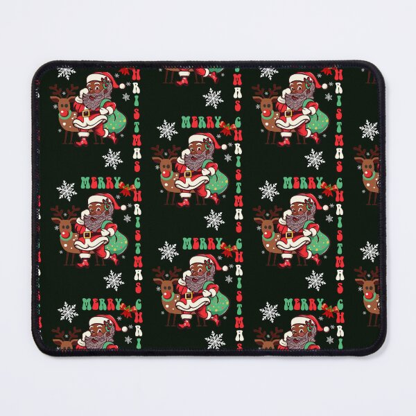 Item preview, African American Santa & Reindeer Merry Christmas designed and sold by Cute & Sassy Custom Gifting Boutiques.