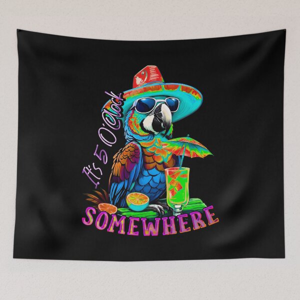 Item preview, It's 5 o'clock somewhere Cocktail Tropical Parrot designed and sold by MindWave THC.