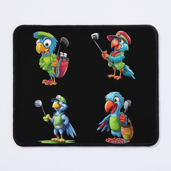 Item preview, A golf adventure with four colorful parrots - fun guaranteed designed and sold by WallGemsArt.