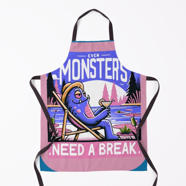Item preview, Even Monsters Need a Break - Chilled Out Lake Creature Cartoon designed and sold by MegaDirt.