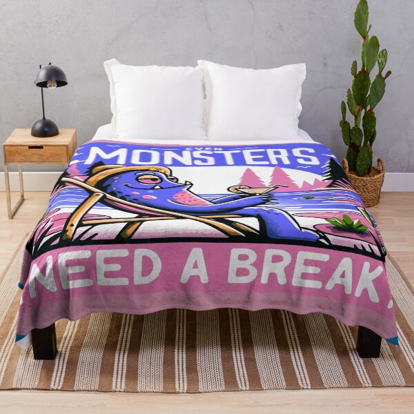 Item preview, Even Monsters Need a Break - Chilled Out Lake Creature Cartoon designed and sold by MegaDirt.