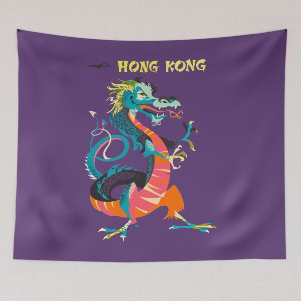 Item preview, Vintage Tourist Poster of Hong Kong designed and sold by blackink-design.