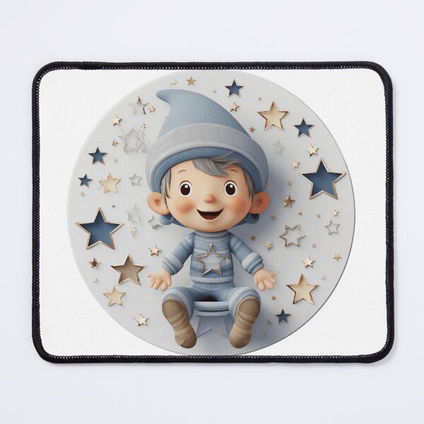 Item preview, 3D elf Cute Christmas Round Design Holiday Decor designed and sold by AliceCloset.