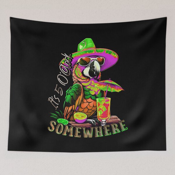 Item preview, It's 5 o'clock somewhere Cocktail Tropical Parrot designed and sold by MindWave THC.