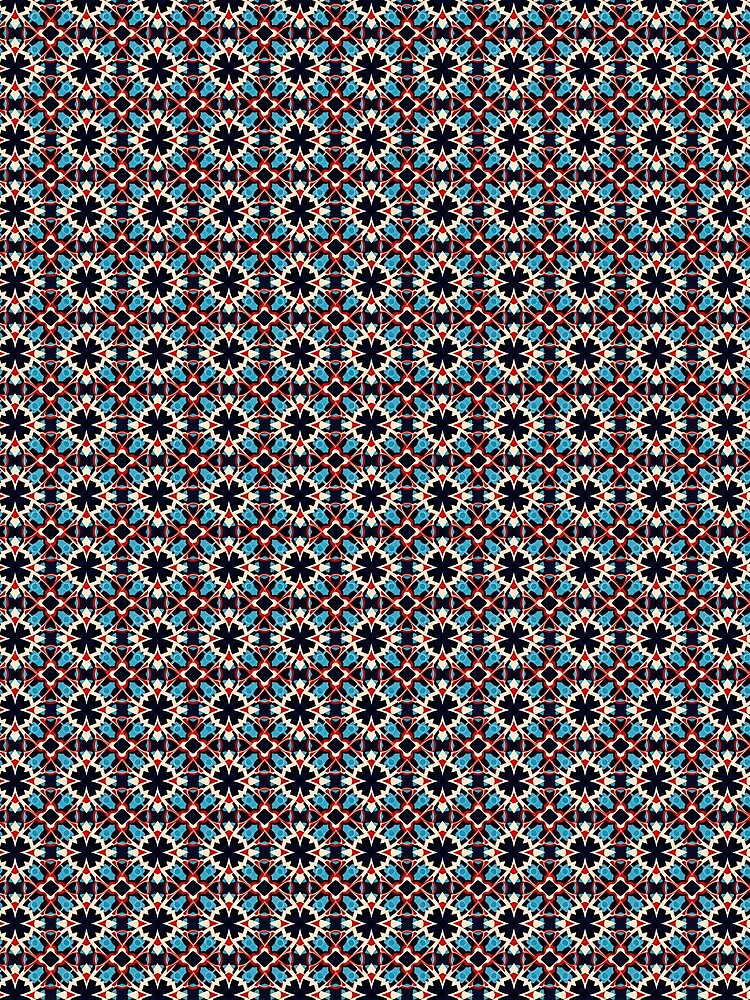 Thumbnail 3 of 3, Scarf, Arabesque Rhapsody: Symmetrical Splendor Pattern designed and sold by artwaves.