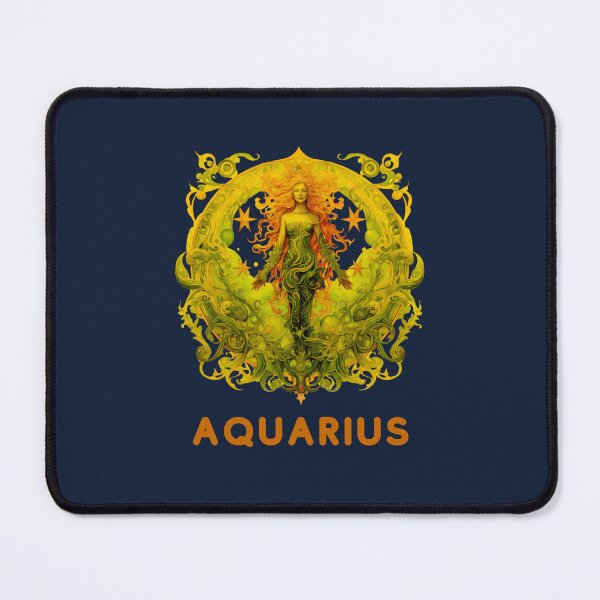 Item preview, Aquarius Zodiac-Horescope/SunSign Theme on   blue background designed and sold by CosmicNook1.
