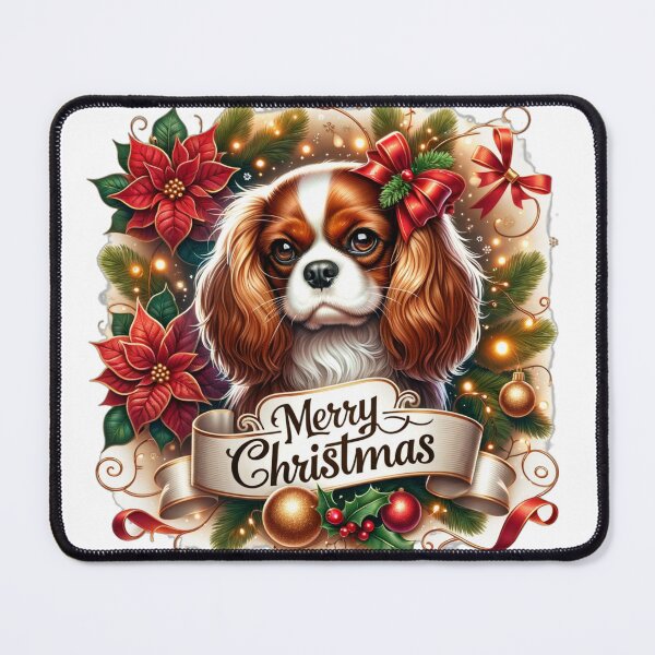 Item preview, Cavalier King Charles Spaniel christmas designed and sold by pocopocodog123.