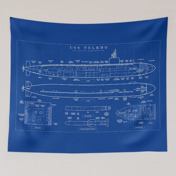 Item preview, USS Toledo (SSN-769) Submarine (Blueprint) designed and sold by BGALAXY.