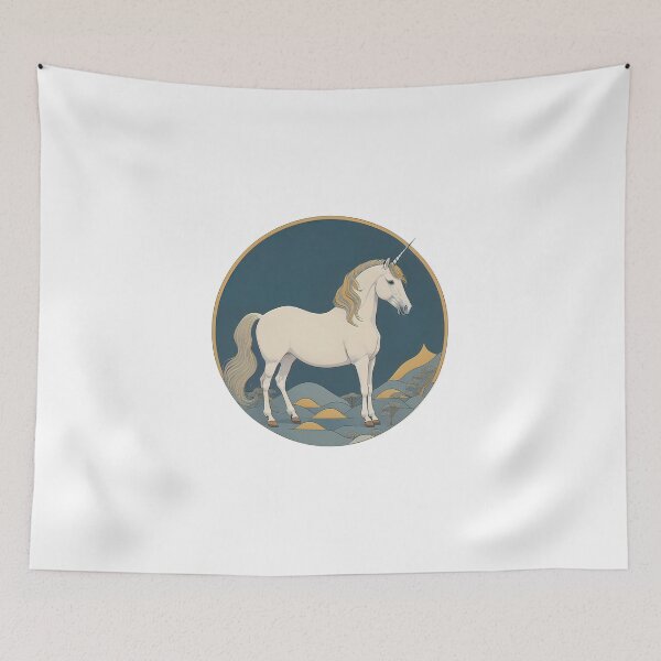 Item preview, Unicorn in a circle on a dark background designed and sold by Sanan Israyilli.