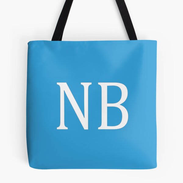 Item preview, NB Initials Monogram Elegant White Letters designed and sold by Jeallan Designs.