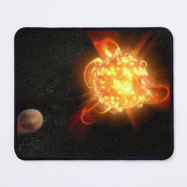 Item preview, STK204984S-A young red dwarf stripping the atmosphere from an orbiting planet. designed and sold by StocktrekImages.